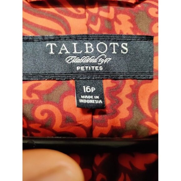 Talbots Long Sleeve Collar Button Front Corduroy Jacket Red Women's Size 16P - Picture 3 of 10
